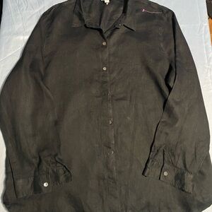 J. Jill Black Casual Button Down Shirt         100% LINEN